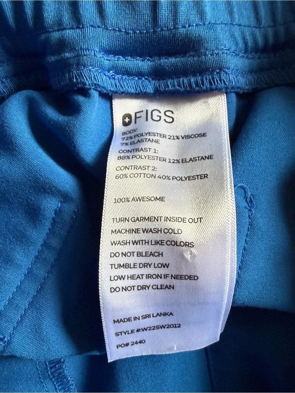 Figs Womens Royal Blue Zamora Jogger Scrub Pants- Small